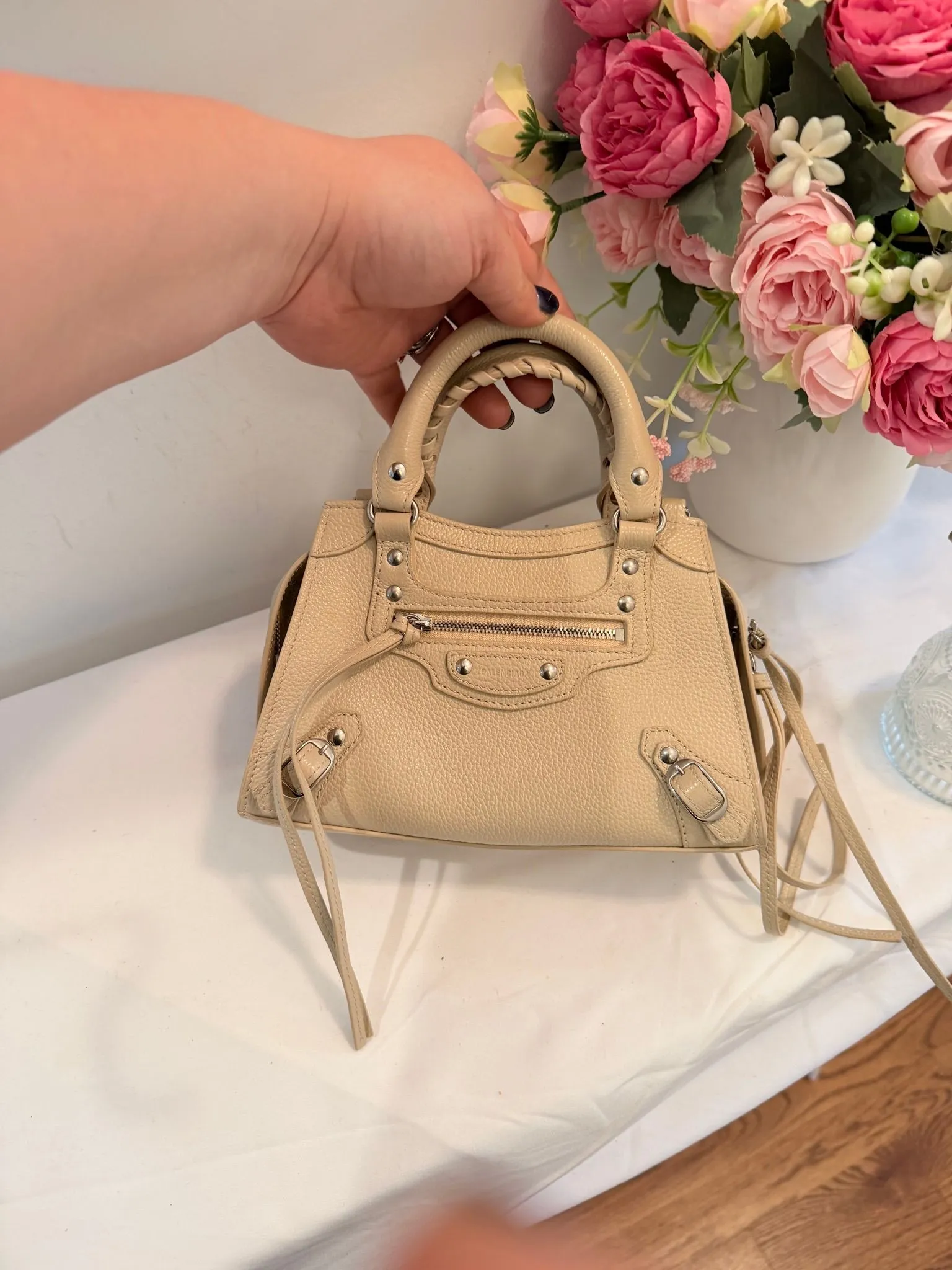 Authenticated Beige Balenciaga City Nano Bag — pre-owned luxury designer bag | LaceLuxx