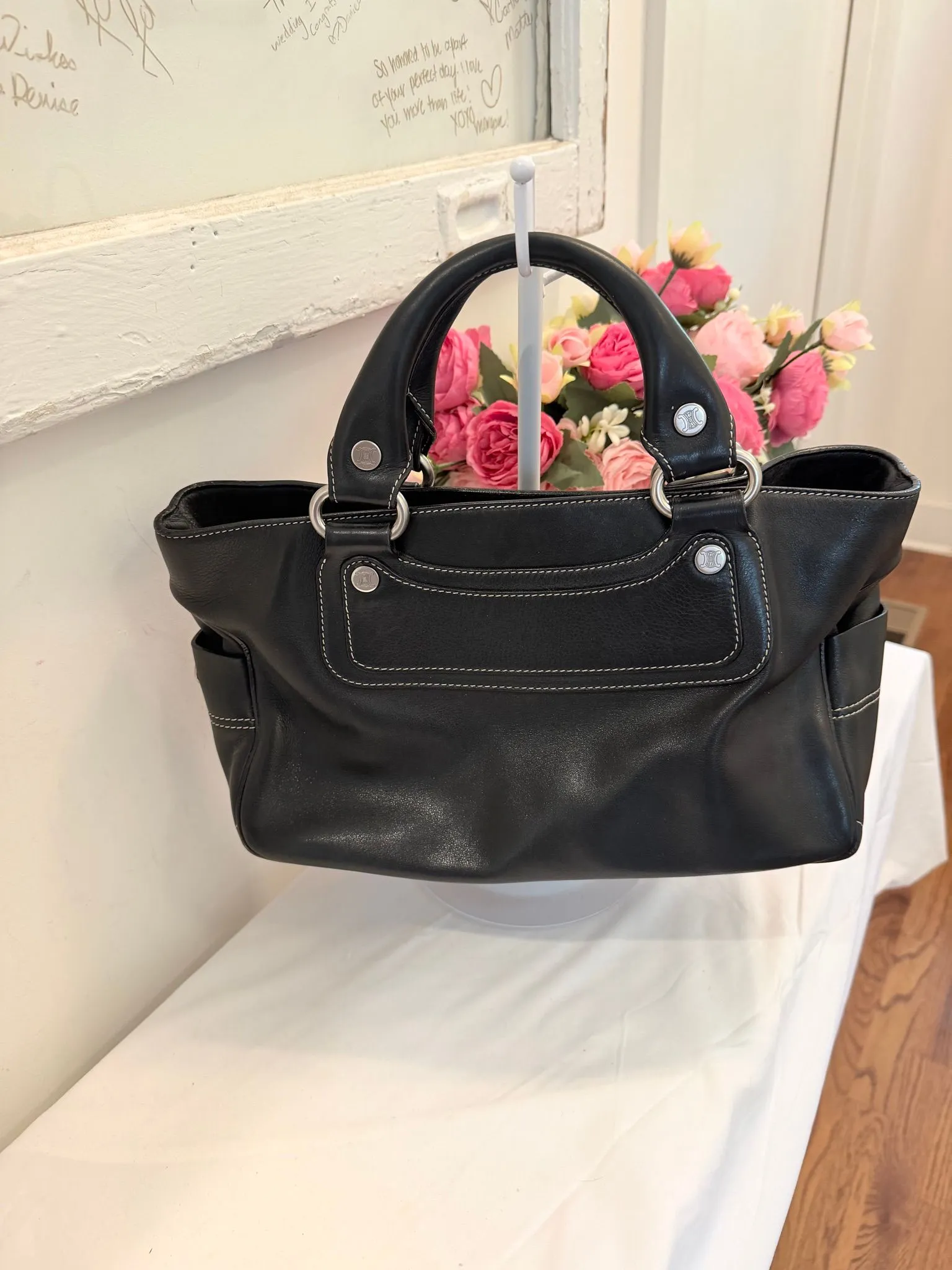 Authenticated Black Celine Boogie Tote Bag — pre-owned luxury designer Celine bag | LaceLuxx