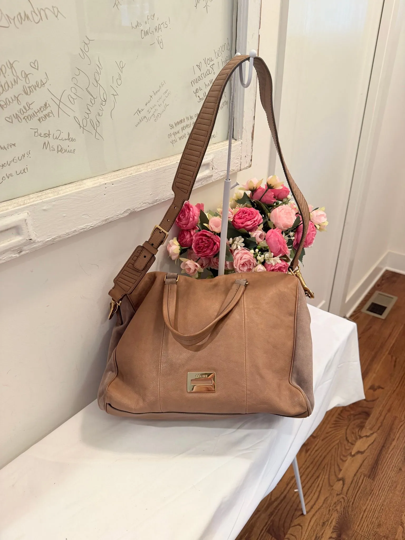 Authenticated Brown Vintage Celine 2Way Bag — pre-owned luxury designer Celine bag | LaceLuxx